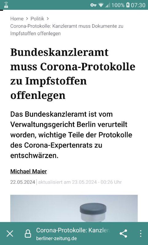 Bundeskanzleramt muss Corona-Protokolle zu Impfstoffen offenlegenDas Bundeskanzl...