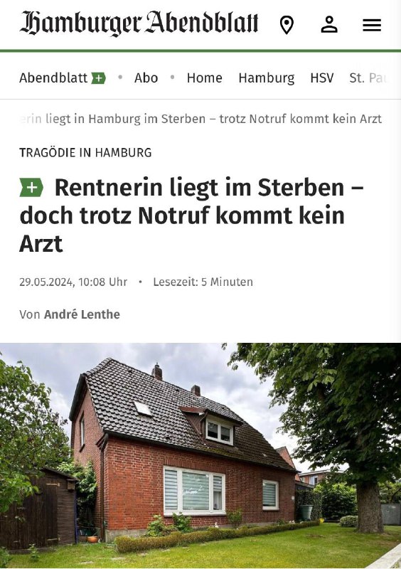 Hamburger Seniorin ruft bei Notdienst stundenlang erfolglos an – und stirbt  Tro...