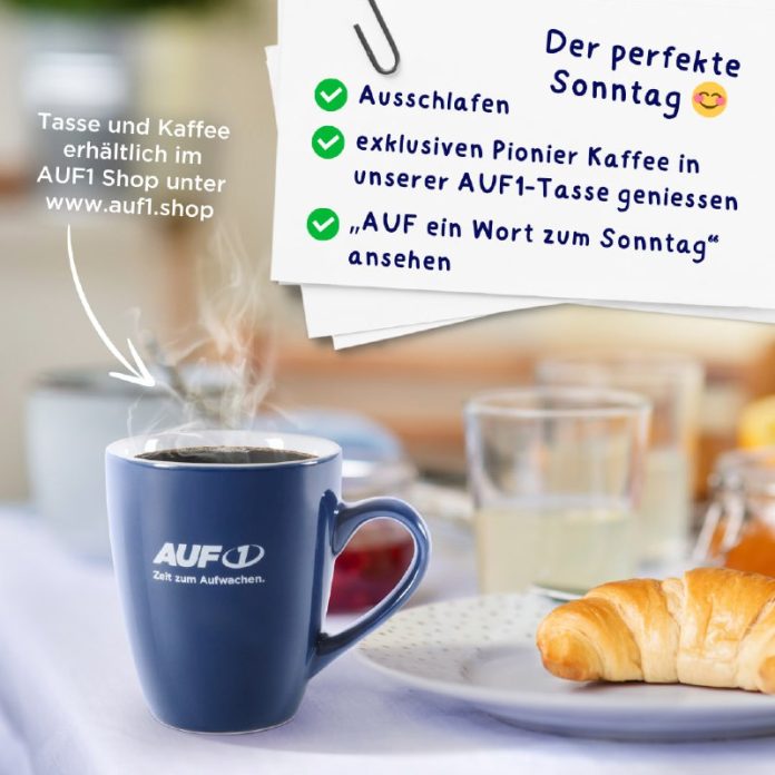 Zeit zum Aufwachen heißt es nicht nur beim Frühstück. Unsere AUF1-Tasse macht au...