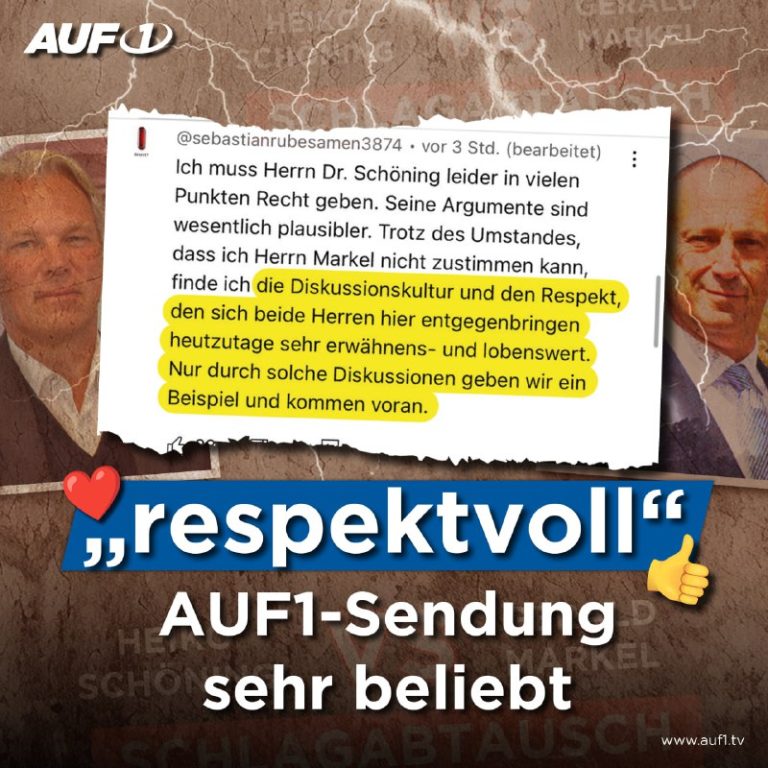 AUF1 begeistert mit Diskussions-Sendung „Schlagabtausch“!Unzählige positive Kom...