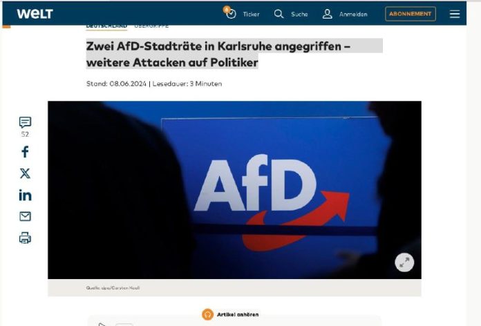 Zwei Stadträte der Oppositionspartei AfD in Karlsruhe angegriffen - neue Angrif...