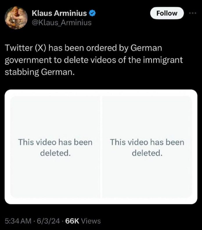 Die deutsche Regierung hat Twitter gezwungen, ein Video zu entfernen, in dem ein...