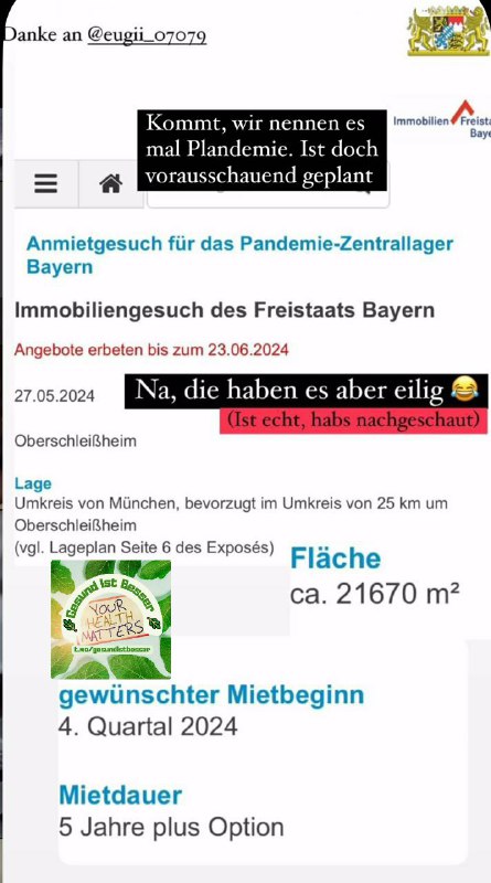 A C H T U N G DIE VORBEREITUNGEN FÜR DIE NÄCHSTE PLANDEMIE SIND IM VOLLEN GANGE...