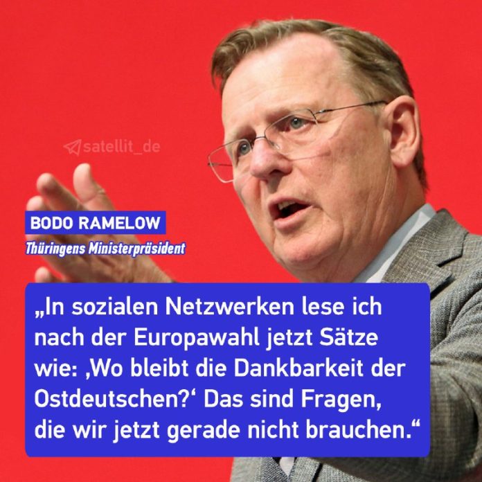 Nach Europawahlen: Ramelow warnt vor Kluft zwischen Ost und WestAngesichts der s...