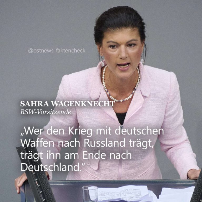 Wagenknecht fordert von Scholz Erläuterung zu Kurswechsel bei Waffen für Ukraine...