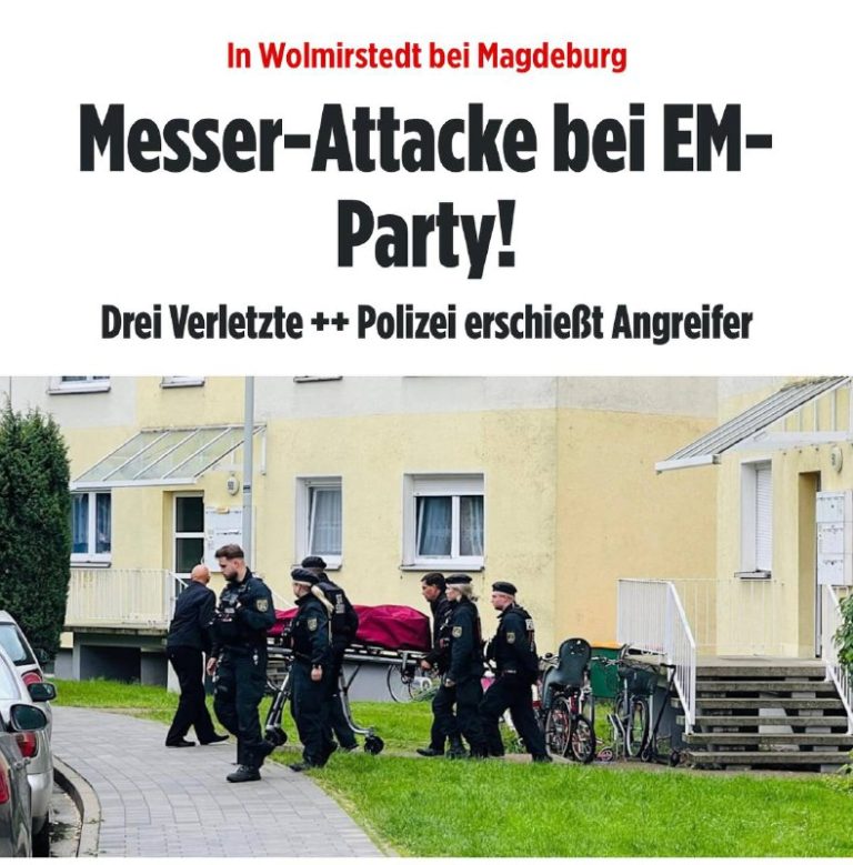 „Messer-Attacke bei EM-Party“ Wolmirstedt (Sachsen-Anhalt) – Wenige Minuten nach...