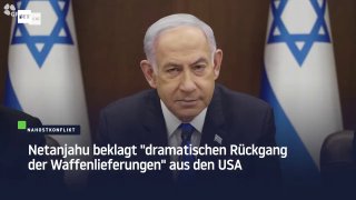  Netanjahu beklagt "dramatischen Rückgang der Waffenlieferungen" aus den USADie ...