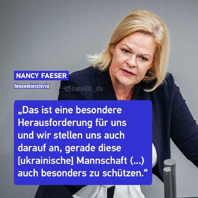 EM 2024: Faeser will Schutz von ukrainischer Fußballmannschaft priorisierenFür d...