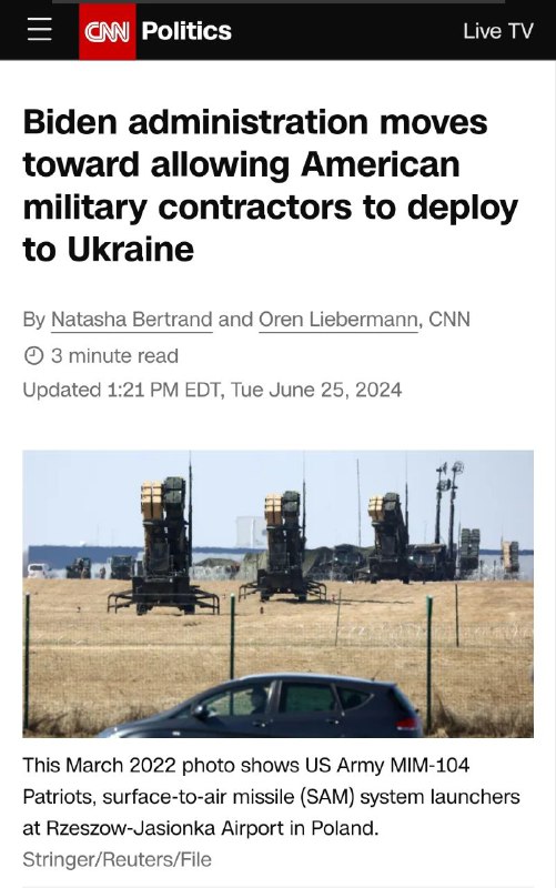 Die USA wollen amerikanische Militärunternehmer in der Ukraine stationierenDas W...