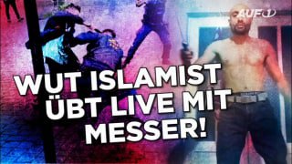 Wahnsinn: Wut Islamist übt live mit Messer Sie hassen uns. Sie zeigen es uns. S...