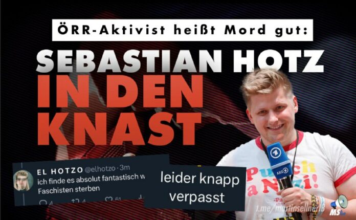 ARD-Gagschreiber verherrlicht Mordanschläge und Hetze Sebastian Hotz (ARD)unt feiert Mordanschlag Der, von euren Steuern fürstlich bez...