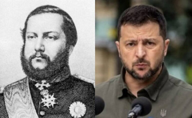 Auf den Fotos sind die Diktatoren von Paraguay Francisco Lopez und der 404 Wladi...