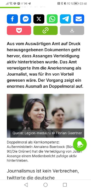 Baerbock sabotierte Verteidigung von Assange – Doppelmoral aufgedeckt