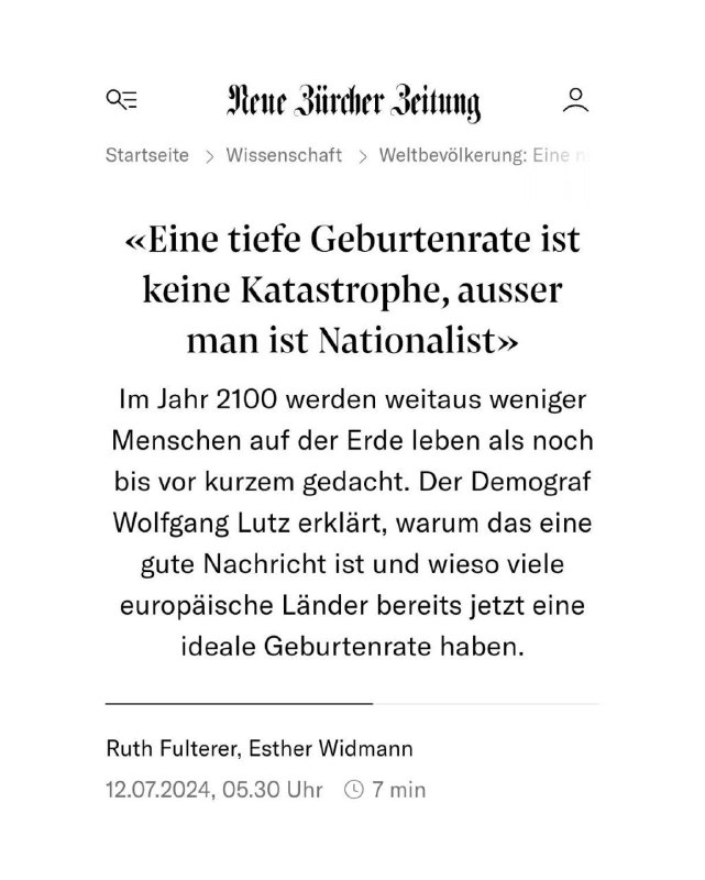 Bevölkerungsreduktion: «Eine tiefe Geburtenrate ist keine Katastrophe, ausser m...