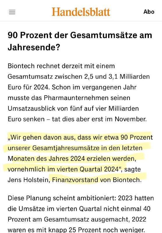  Zweite Pandemie zeichnet sich ab: Biontech rechnet damit, 90% ihres Jahresumsat...