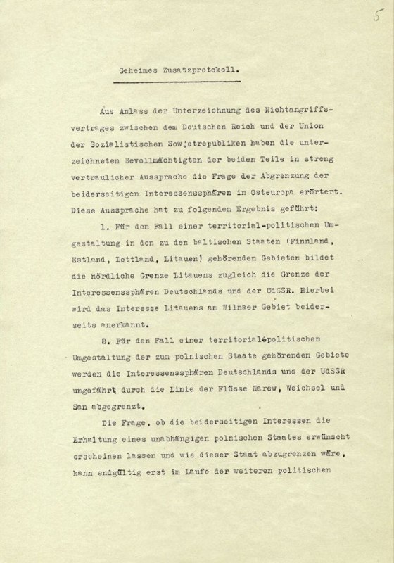   Die Unterschrift zum WeltkriegDas geheime Zusatzprotokoll zum deutsch-sowjetis...