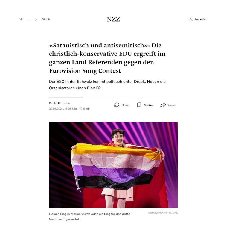  «Satanistisch und antisemitisch»: Die christlich-konservative EDU ergreift im g...