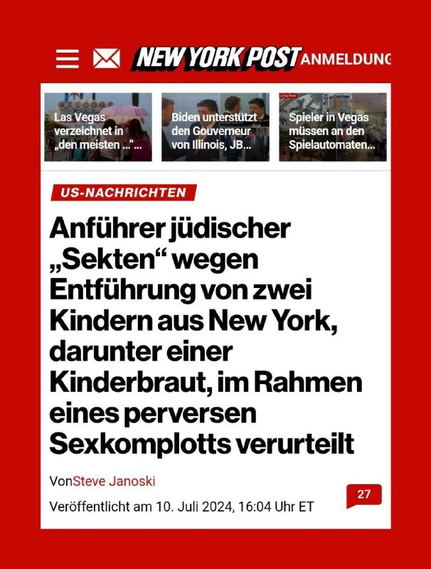  Anführer jüdischer „Sekten“ wegen Entführung von zwei Kindern aus New York, dar...