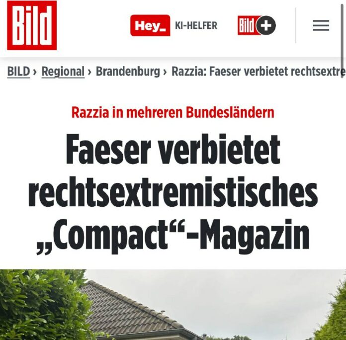 Faeser dreht durch- Compact wird verboten!! Seit Dienstag früh finden in vier Bu...