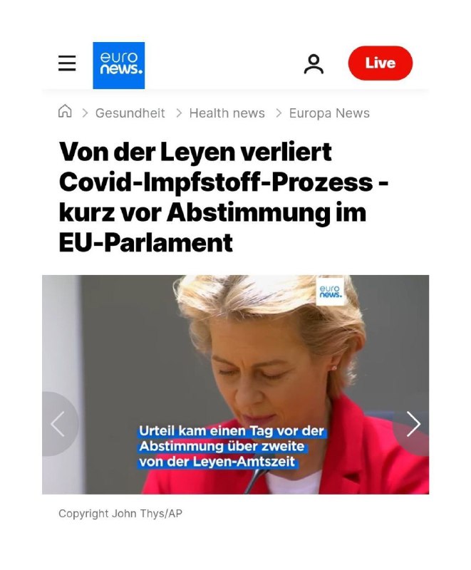  Von der Leyen verliert Covid-Impfstoff-Prozess - kurz vor Abstimmung im EU-Parl...