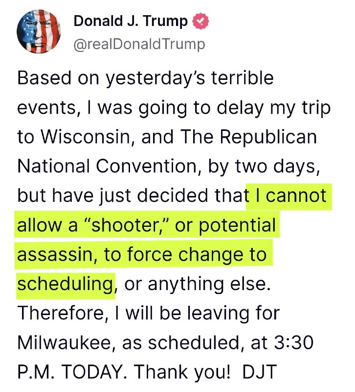 Was für eine verdammte Maschine:"Aufgrund der gestrigen schrecklichen Ereignisse...