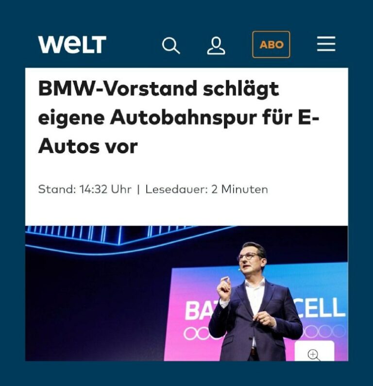  BMW-Vorstand schlägt eigene Autobahnspur für E-Autos vorMilan Nedeljkovic, Prod...