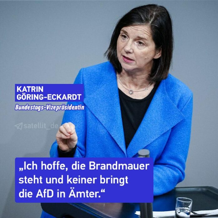 Göring-Eckardt warnt vor AfD in Thüringen: Brandmauer nötig