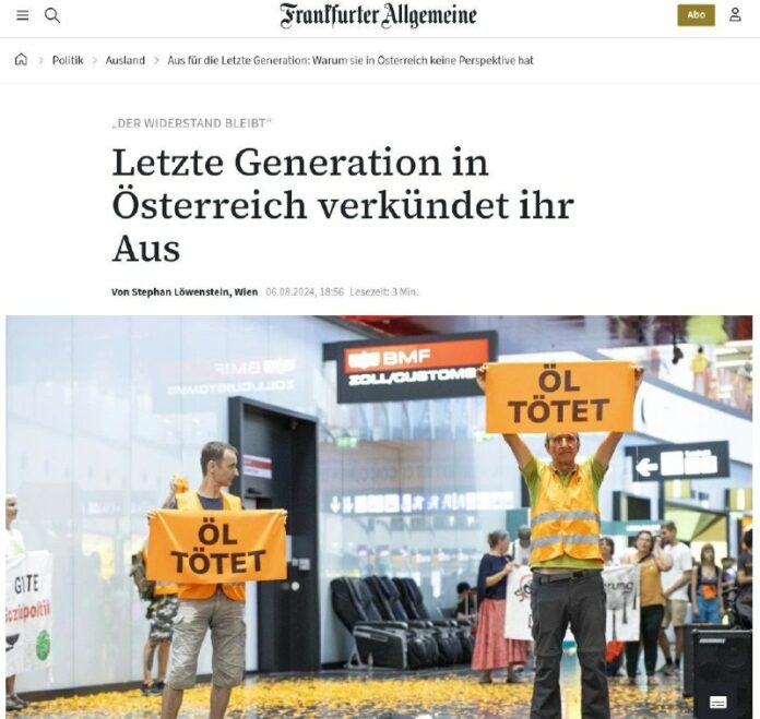  "Klimakleber" in Österreich beenden ihre AktionenZumindest Österreich könnte de...