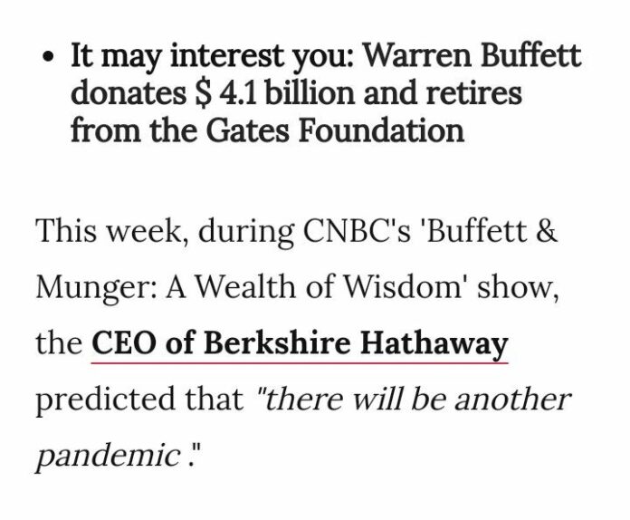  Milliardär Warren Buffett prophezeit neue Pandemie, schlimmer als Covid-19.Das ...