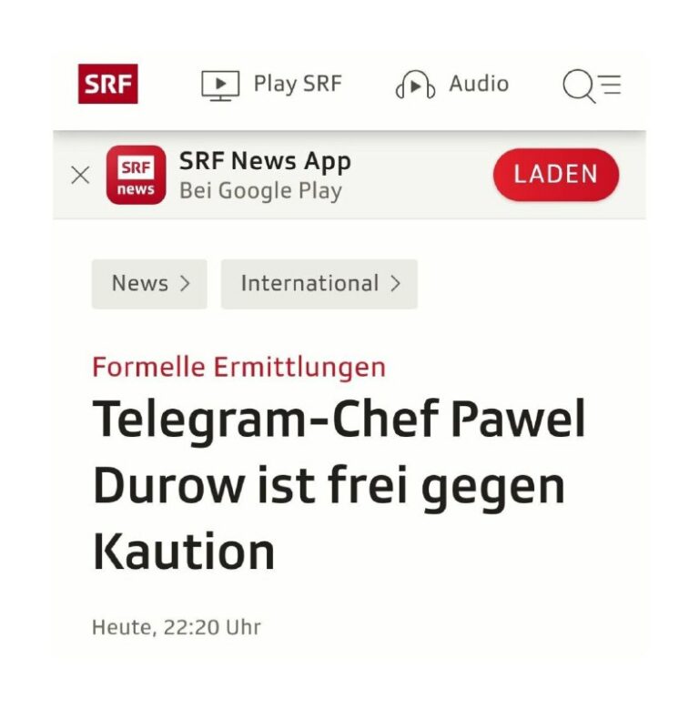 Gerade veröffentlicht: Telegram-Chef Pawel Durow ist frei gegen Kaution.Paris – ...