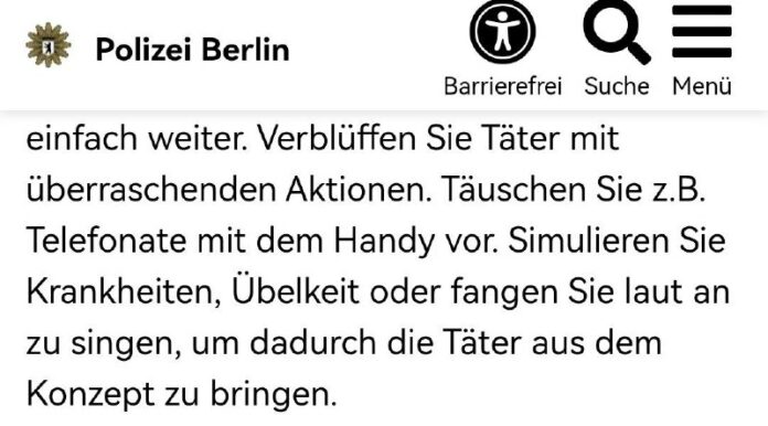 Tipps gegen Angriffe: „Übelkeit vortäuschen oder laut singen“ – Berliner Polizei