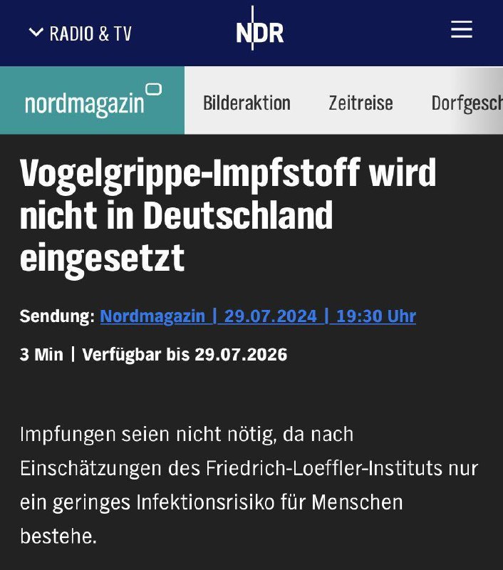  Vogelgrippe: Impfstoff aus MV nicht in Deutschland eingesetztImpfungen seien ni...