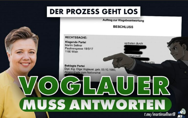 Voglauer: Auftrag zur Klagebeantwortung Das Gericht hat meine Klage gegen Olga V...