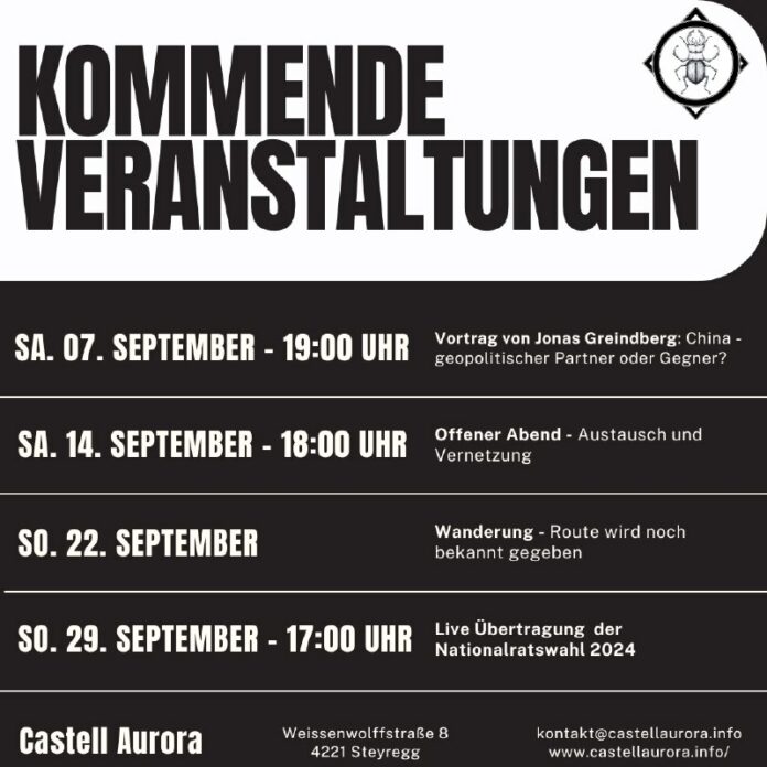  Unsere Fixtermine für den September• Euer patriotisches Hausprojekt in Steyregg...