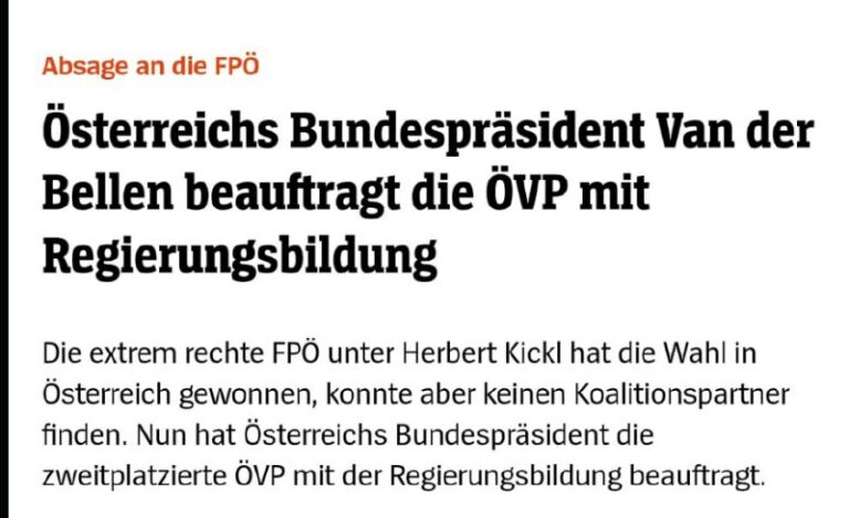 Bellen betrügt Millionen Wähler Es war so klar. Der Linke Kanzler Bellen beauftr...