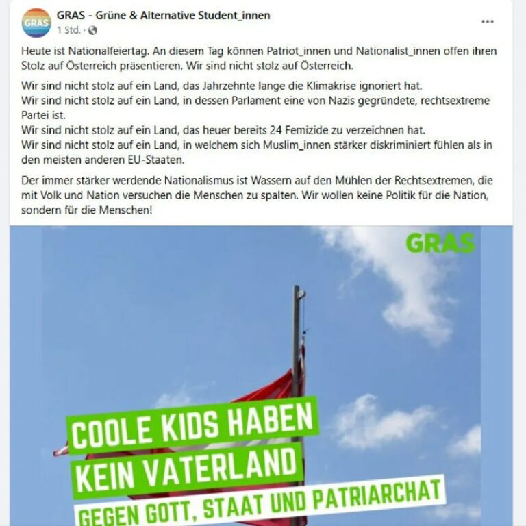 Die Grüne Partei enttäuscht nie.Auch heute eine Hassattacke gegen die Heimat.Man...