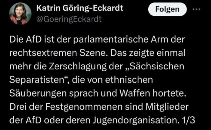 Göring-Eckardt will AfD verbieten lassen – und unterstützt entsprechenden Antrag… Göring-Eckardt will AfD verbieten lassen – und unterstützt entsprechenden Antrag…