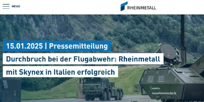Rheinmetall bekommt Flugabwehr-Auftrag aus RomRheinmetall hat sein neues Flugabw…