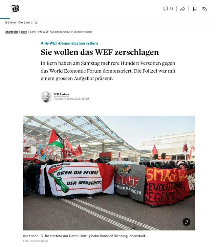  Sie wollen das WEF zerschlagen!Die Demonstrierenden, die keine Bewilligung eing...