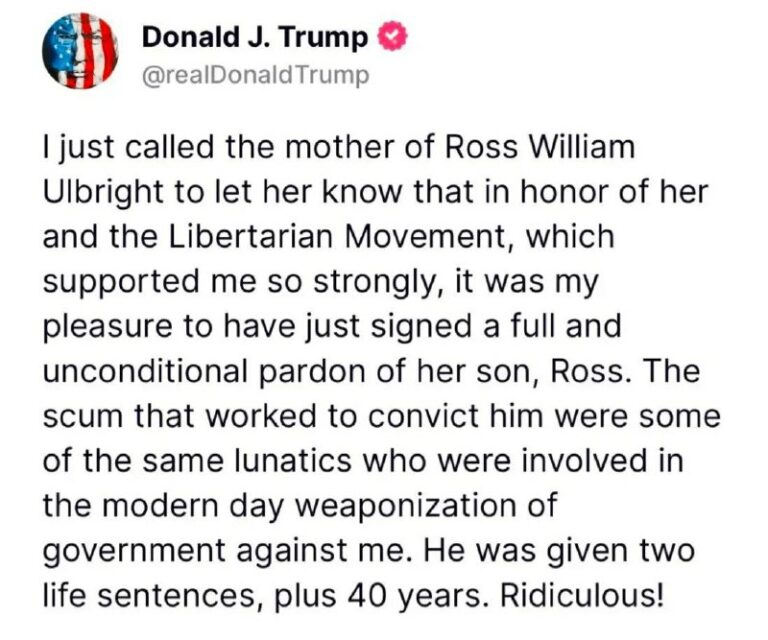  Trump hält Wahlversprechen: Trump begnadigt "Silk Road"-Gründer - Lebenslange H...