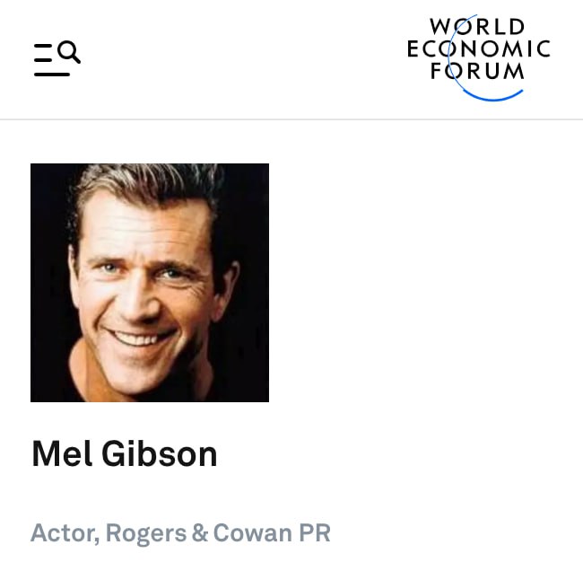 bei aller Liebe... Warum ist Mel Gibson auf der WEF-Seite?...und wieder schließt...