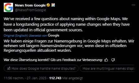 „Golf von Amerika“: Google benennt Karten für US-Nutzer umDer Techkonzern #Googl…