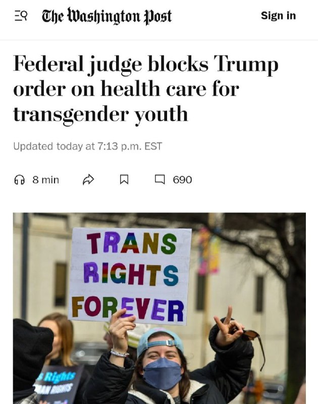 Gericht blockt Trumps Eingriff in #Transgender-VersorgungEin Bundesgericht in B…