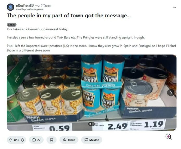 Boykott gegen die Trump-Politik: Deutsche drehen in Supermärkten amerikanische P...