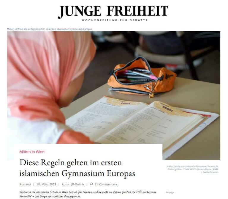 Erstes muslimisches Gymnasium Europas in Wien eröffnet — Junge FreiheitDie Schul...