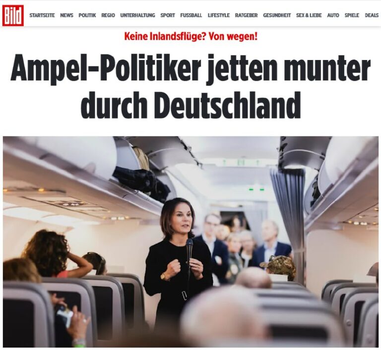 Grüne wollen Inlandsflüge verbieten. Nutzen diese aber ausgiebig selberÖkologisc...