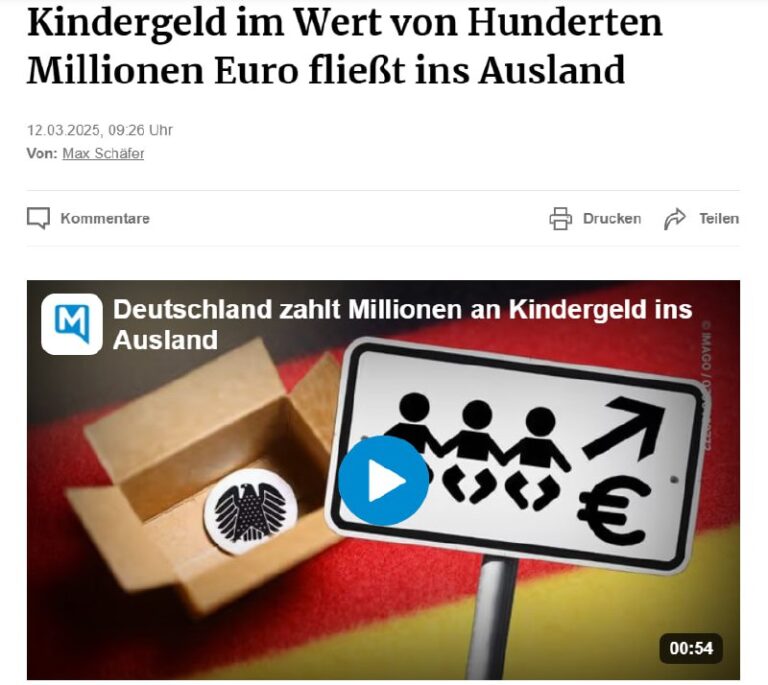 "Kindergeld im Wert von Hunderten Millionen Euro fließt ins Ausland" — MerkurIm ...