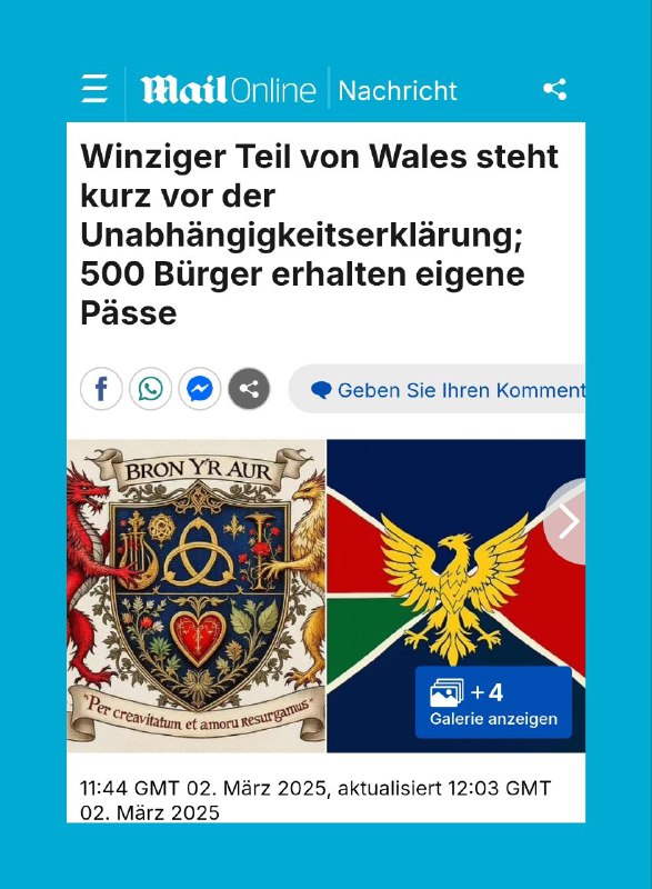  Kleiner Teil von Wales erklärt bald seine Unabhängigkeit: 500 Bürger erhalten e...