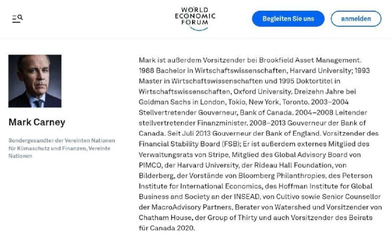  Mark Carney der neue Premierminister Kanadas ist eine weitere installierte Syst...