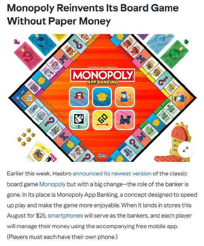 .Monopoly wird „bargeldlos“.Das nennt man kulturelle Konditionierung oder Gamifi...